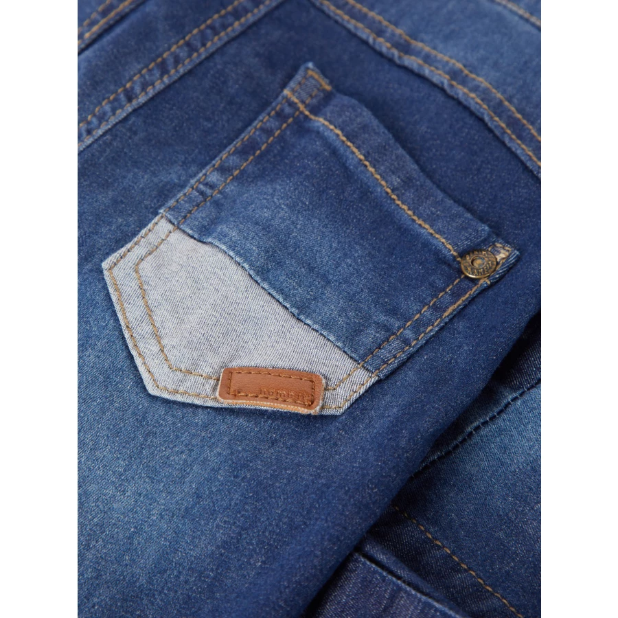 name it Boys Jeans Latzhose Romeo dark blue denim