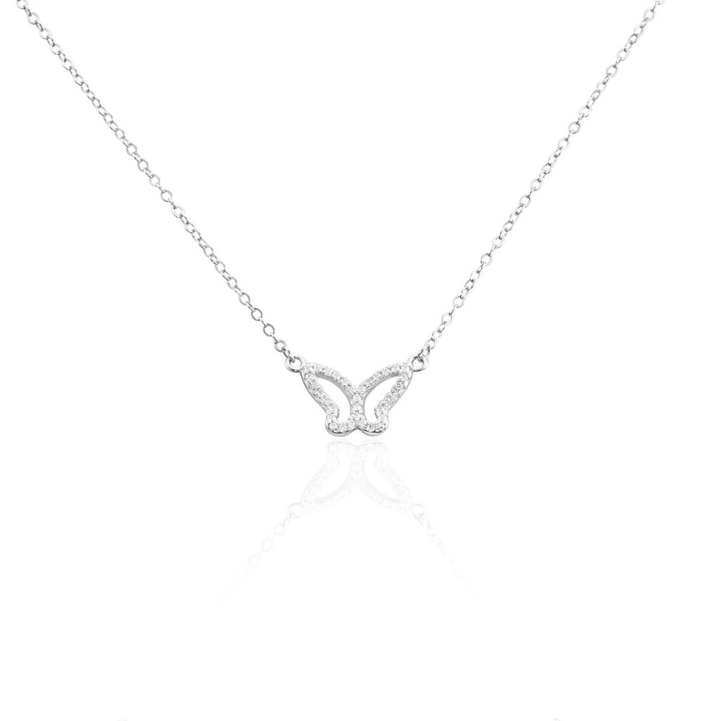 Collier Argent Blanc Morris Oxydes De Zirconium