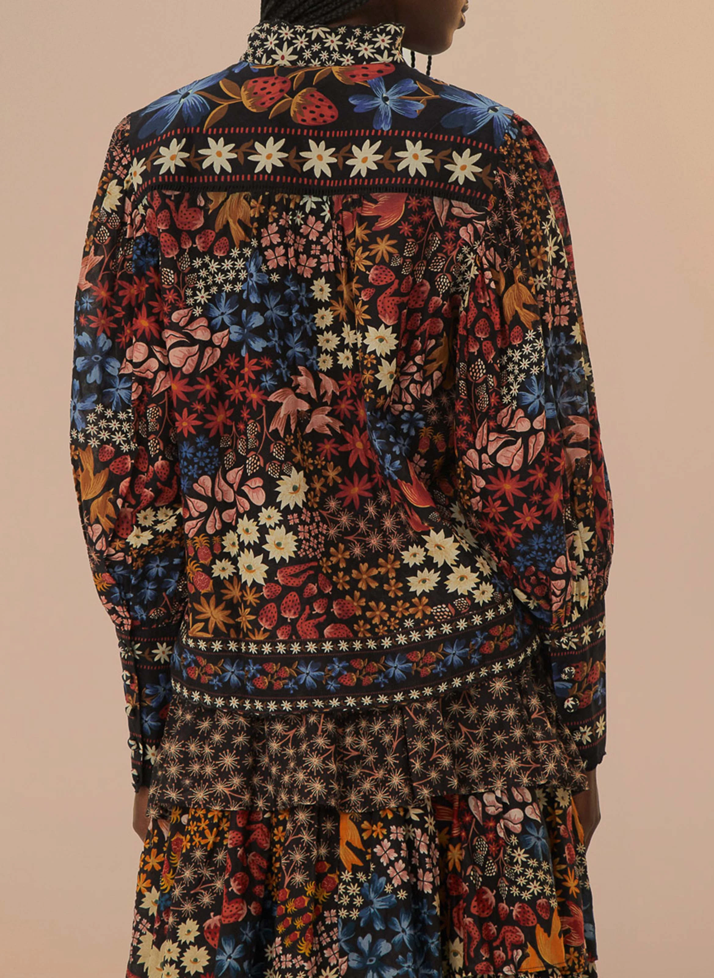 Chemisier floral en coton | Multicolore