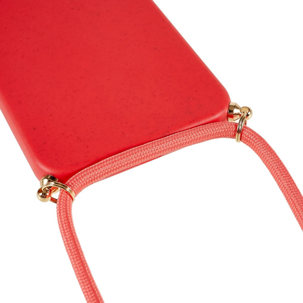 Samsung Galaxy A34 5G Necklace Bio Gummi Case Hülle Eco Friendly Nachhaltig Kompostierbar   Handykette (150cm) - Rot