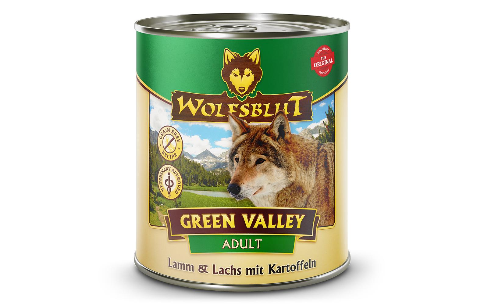 Nassfutter Dog Green Valley, 800 gAlleinfuttermittel für ausgewachsene Hunde