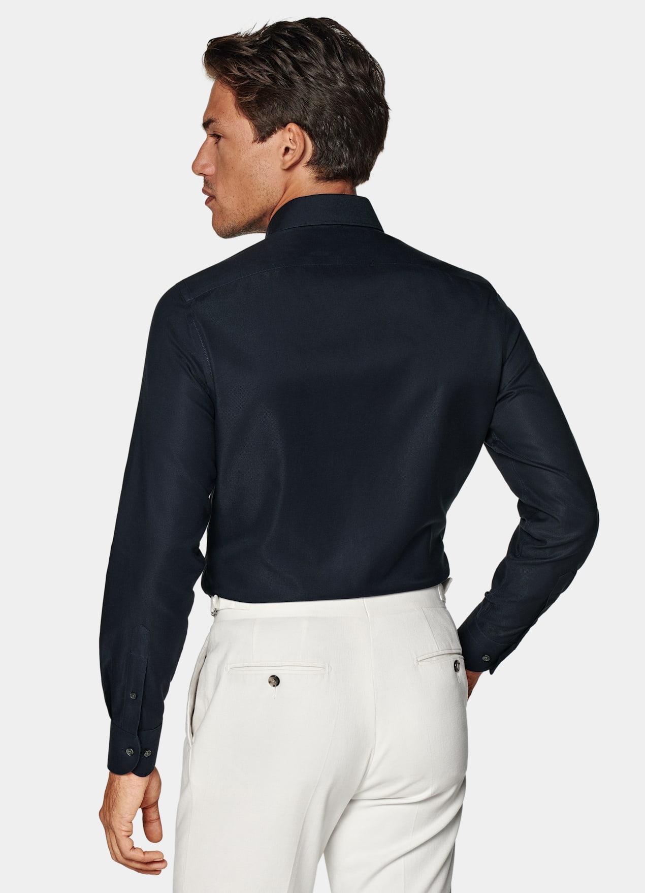 Chemise coupe ajustée en oxford royal bleu marine