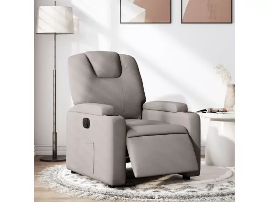 Fauteuil inclinable électrique Taupe Tissu