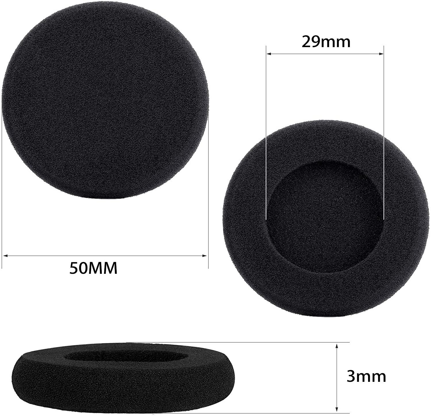 (10er Set) Universal Kopfhörer Schaumstoff Ersatz Ohr Polster Kissen - Schwarz