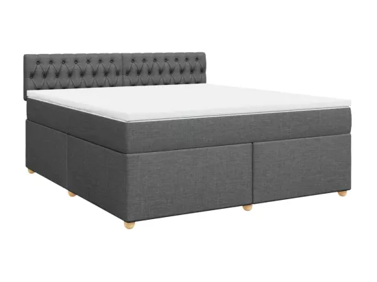 Sommier à lattes de lit avec matelas Gris foncé 180x200cm Tissu
