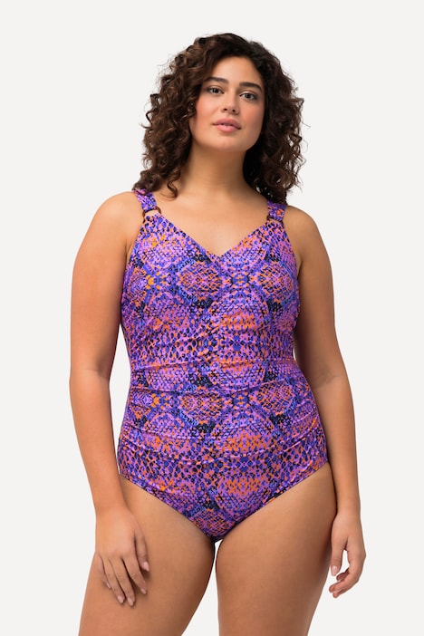 Badeanzug, Raffung, Softcups, Zierringe