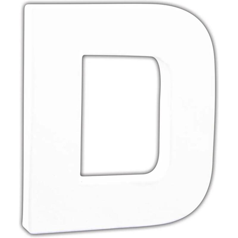 Petite lettre D 12cm - Blanc