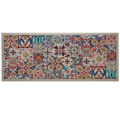 Tapis vinyle carreaux de ciment colorés