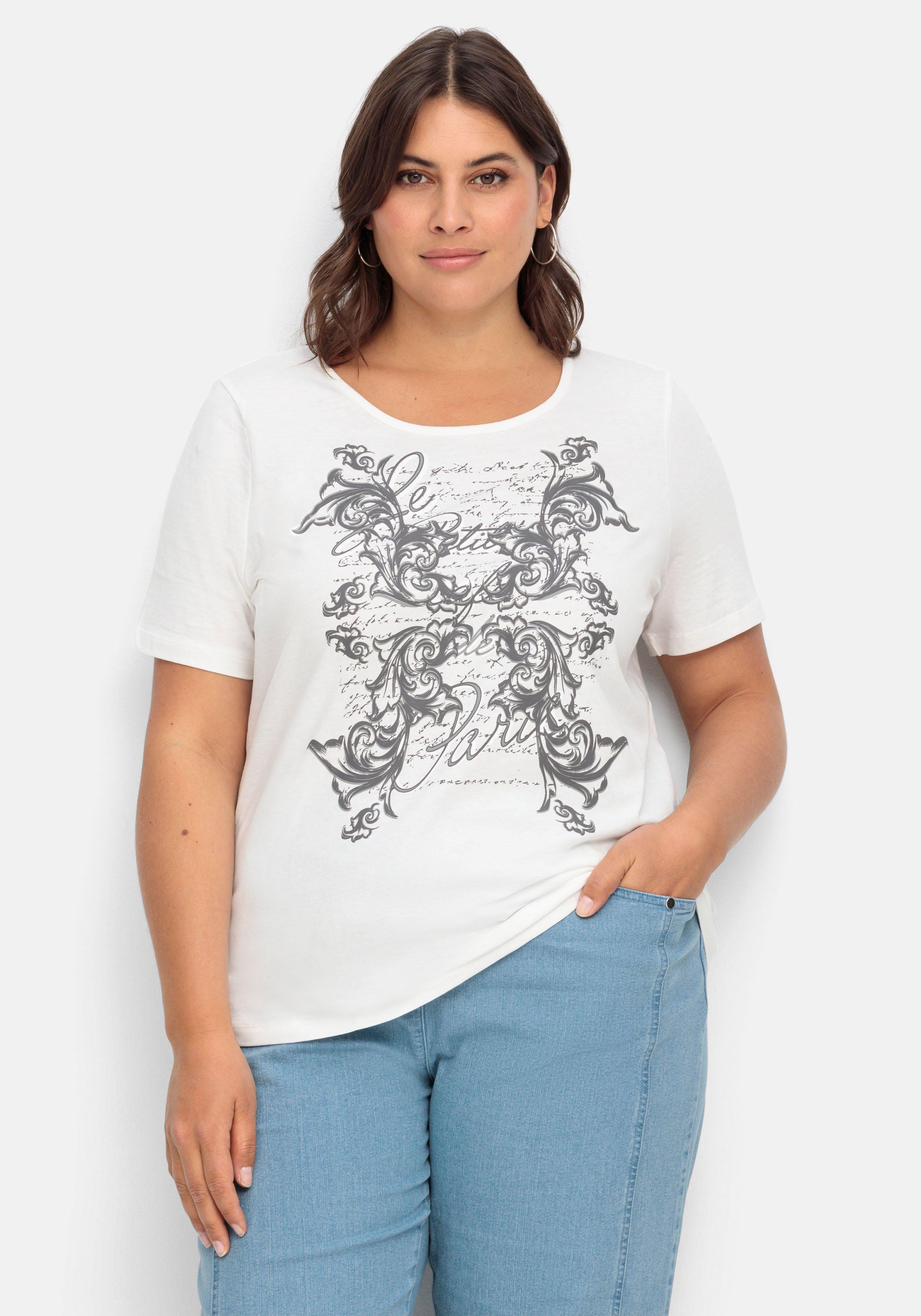 Jerseyshirt mit Frontprint und kurzem Ärmel