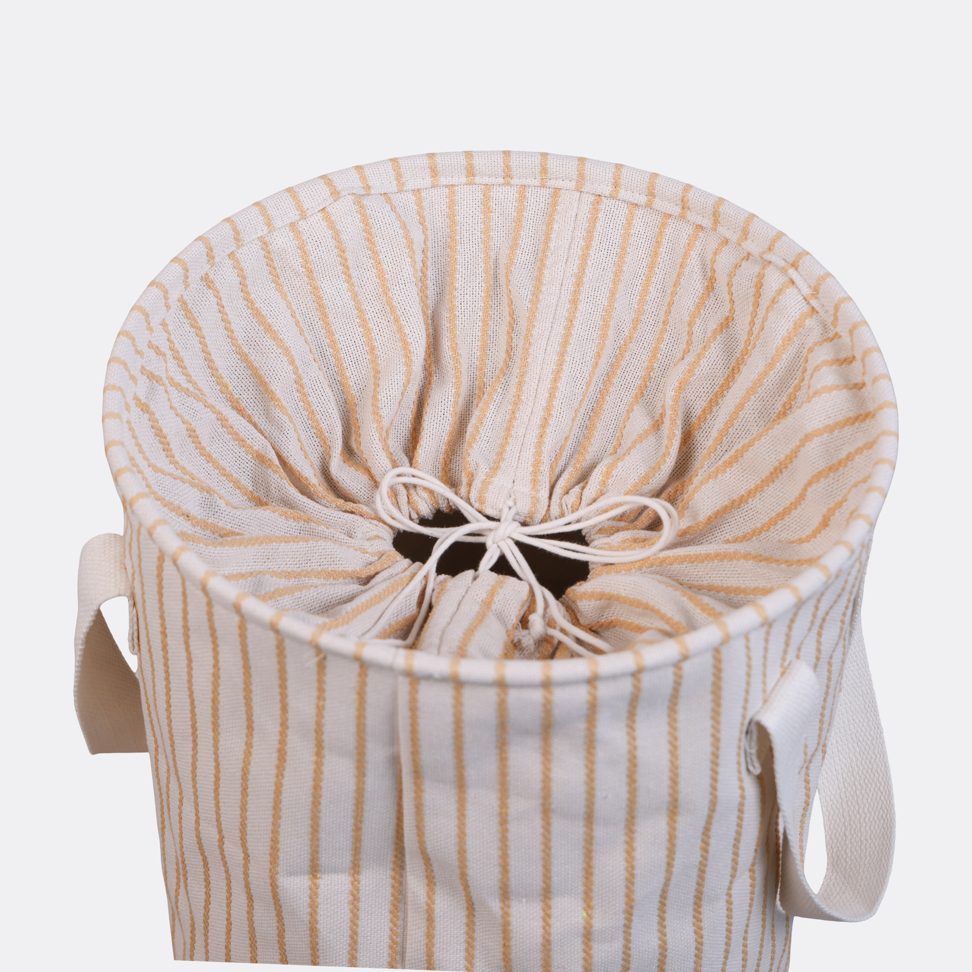 Wasmand Rond Stripe beige/naturel Ø38 cm