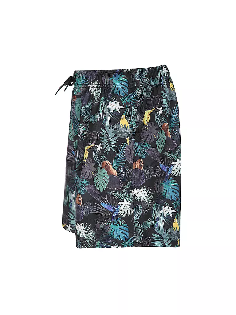 RAGWEAR Badeshorts STANNIS PRINT schwarz