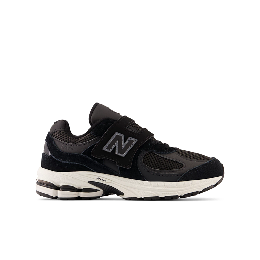 New Balance Kids' 2002 Hook & Loop Sneakers, Black/Phantom, 32