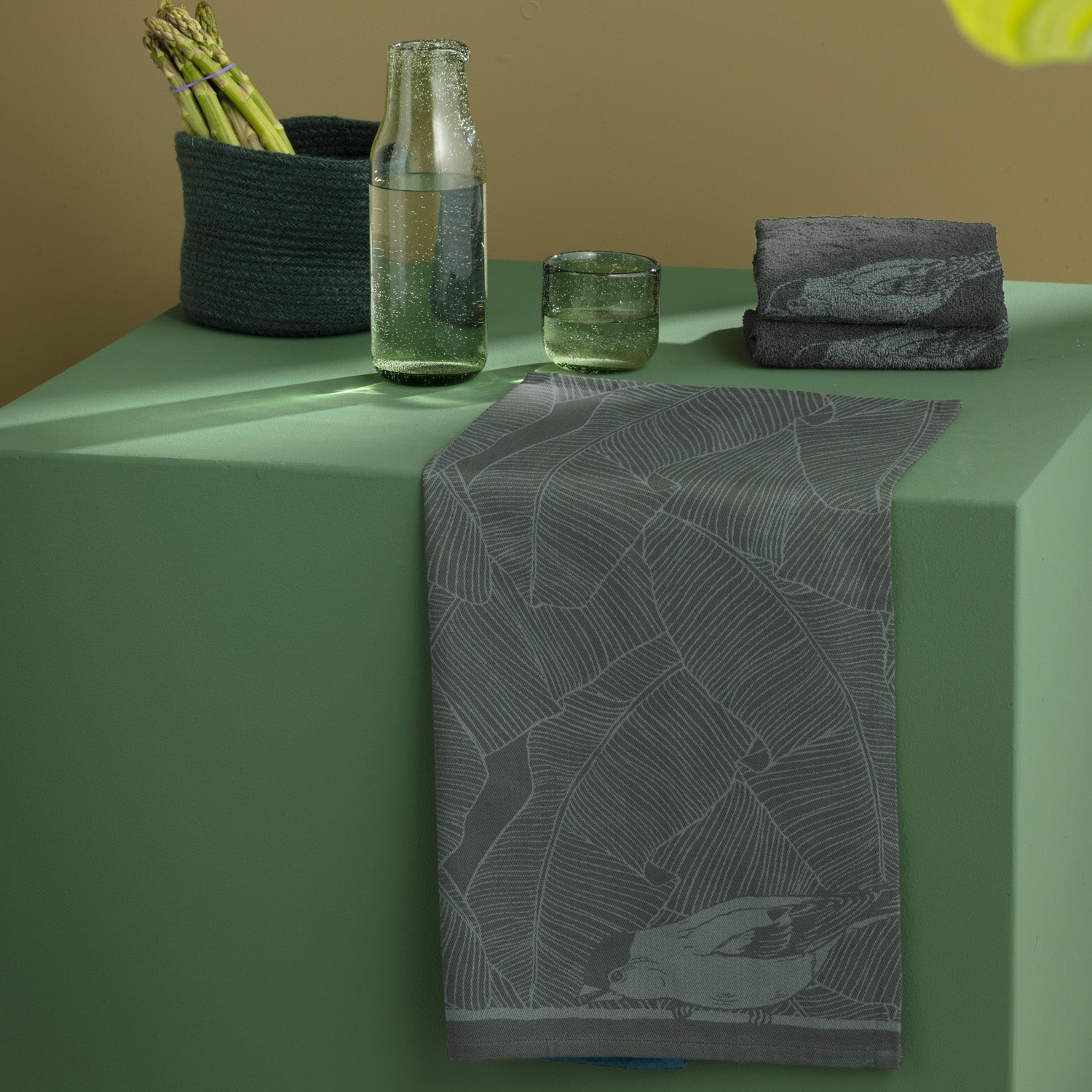 DDDDD theedoek Birdy - 60x65cm - Groen - 6 stuks