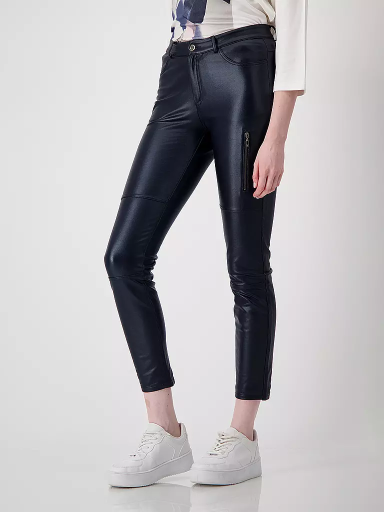 MONARI Hose in Lederoptik 7/8 dunkelblau