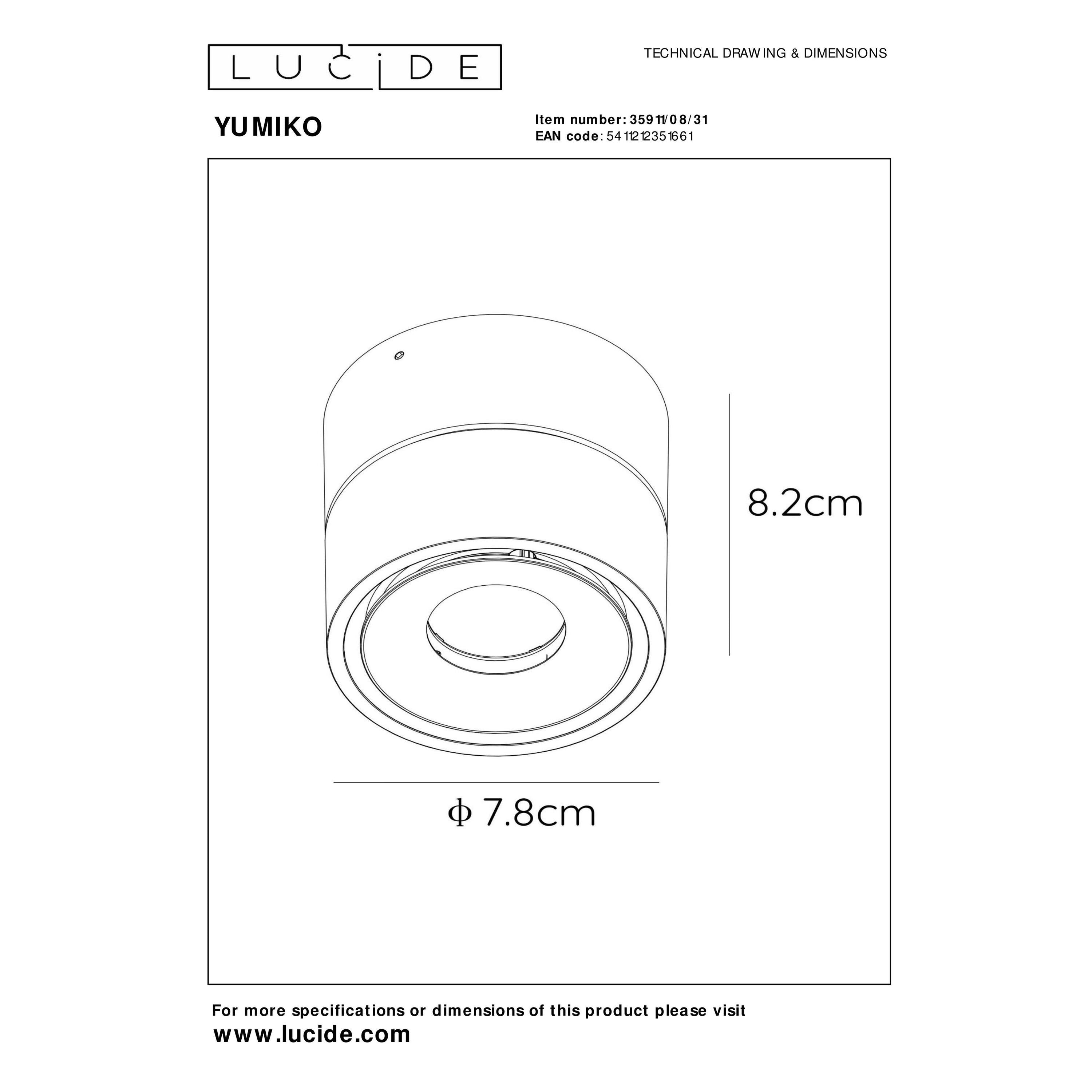 Yumiko 1 spot LED Ã7,8 wit