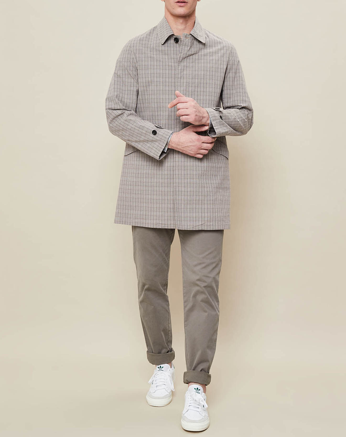 Hartford Manteau léger Car à carreaux beige/bleu
