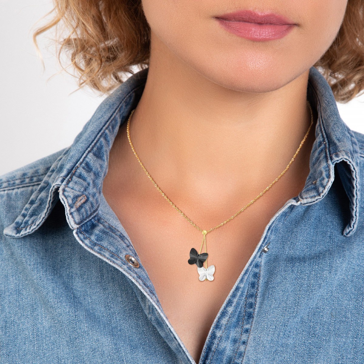 Collier papillons orné de Cristaux scintillants par SC Bohème