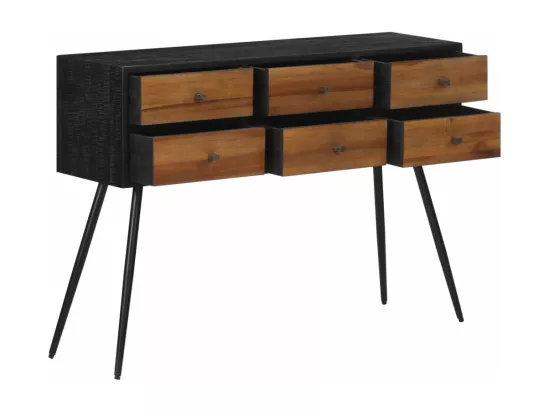 Table console avec tiroirs 116x30x76 cm teck massif récupéré