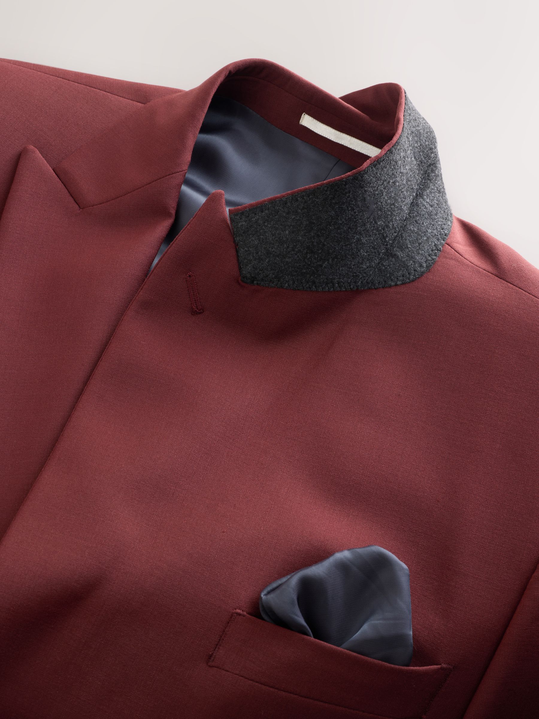 Roestbruin - Slim fit Motion Flex wollen Blend Pakjas