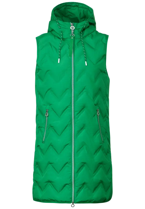 Longweste mit Kapuze - arty green