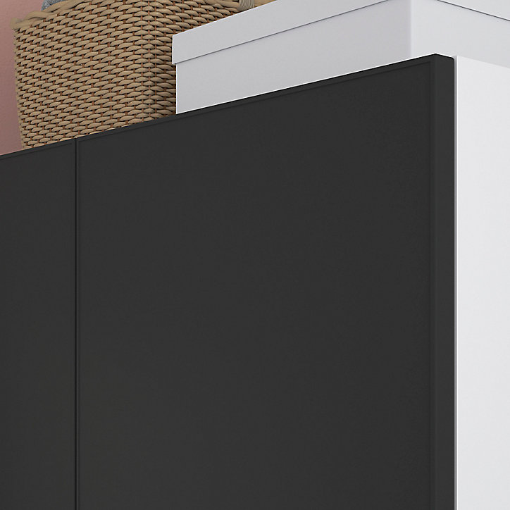 Porte battante anthracite mat GoodHome Atomia H 37,2 x L. 49,7 cm