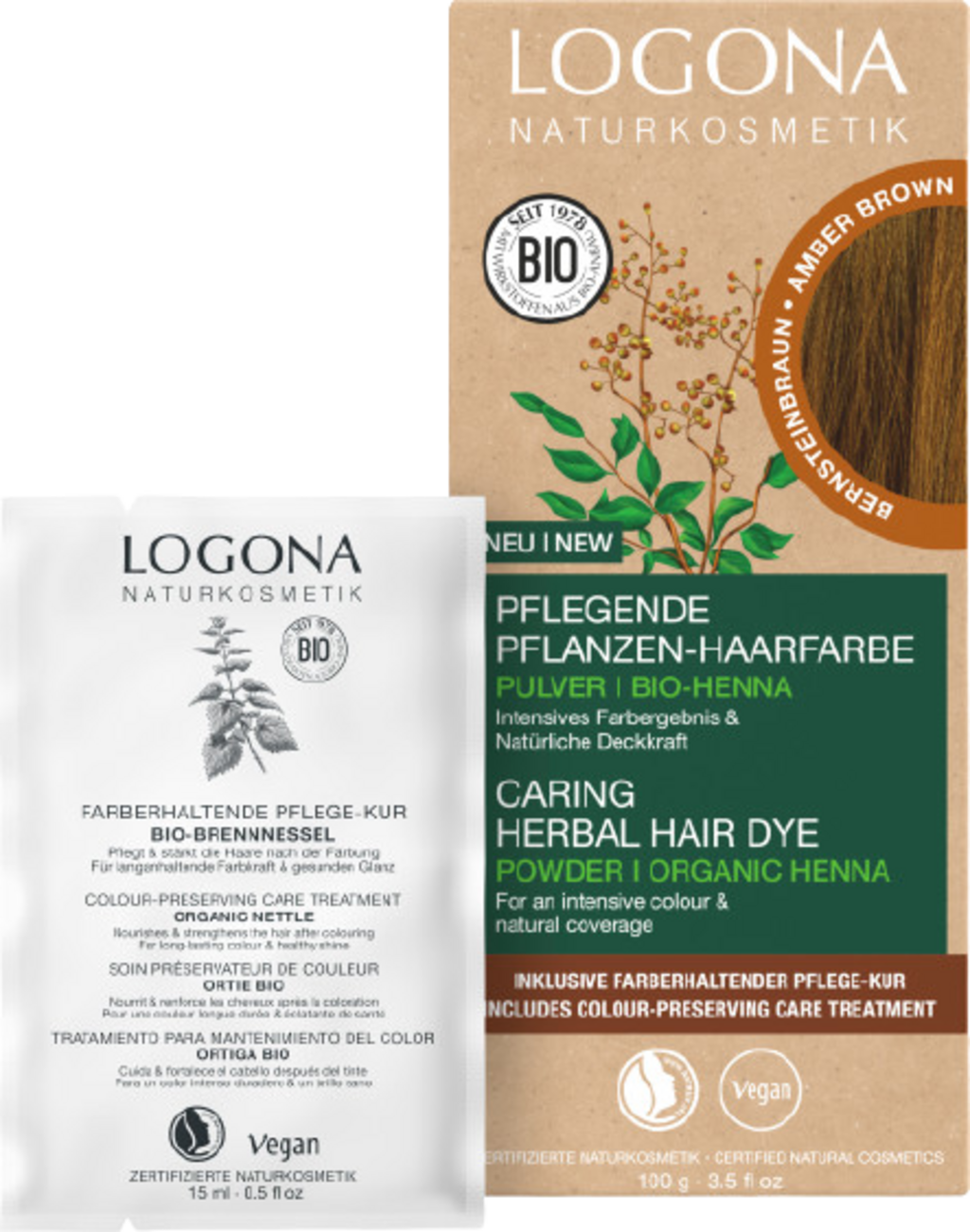 LOGONA  Pflanzen-Haarfarbe Pulver Bernsteinfarbe, 100 g