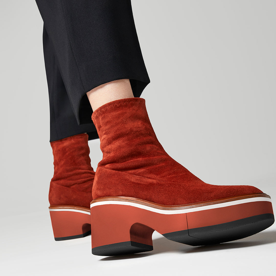 ANKLE BOOTS - ALBANE ankle boots, brick suede lambskin || OUTLET