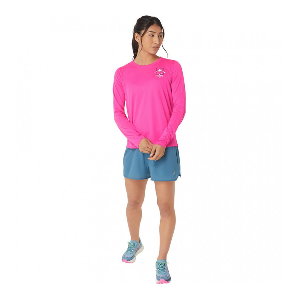 Asics FUJITRAIL LOGO - Tee-shirt Femme pink glo