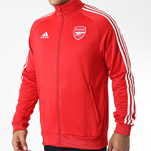 Veste Zippée A Bandes Arsenal FC DNA HF4051 Rouge