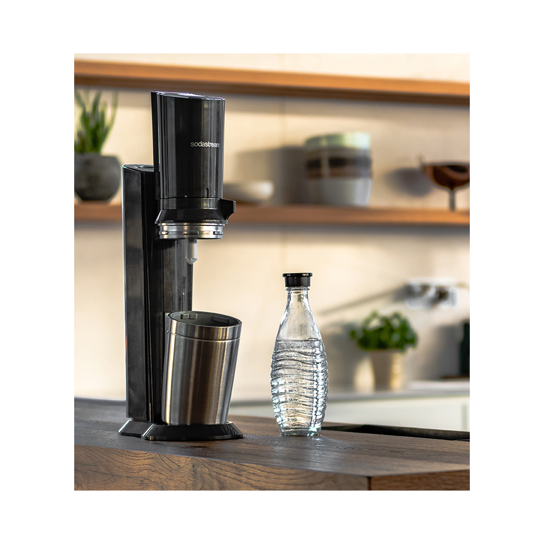 SodaStream Crystal black/metal inkl. 1 Glaskaraffen Quick Connect