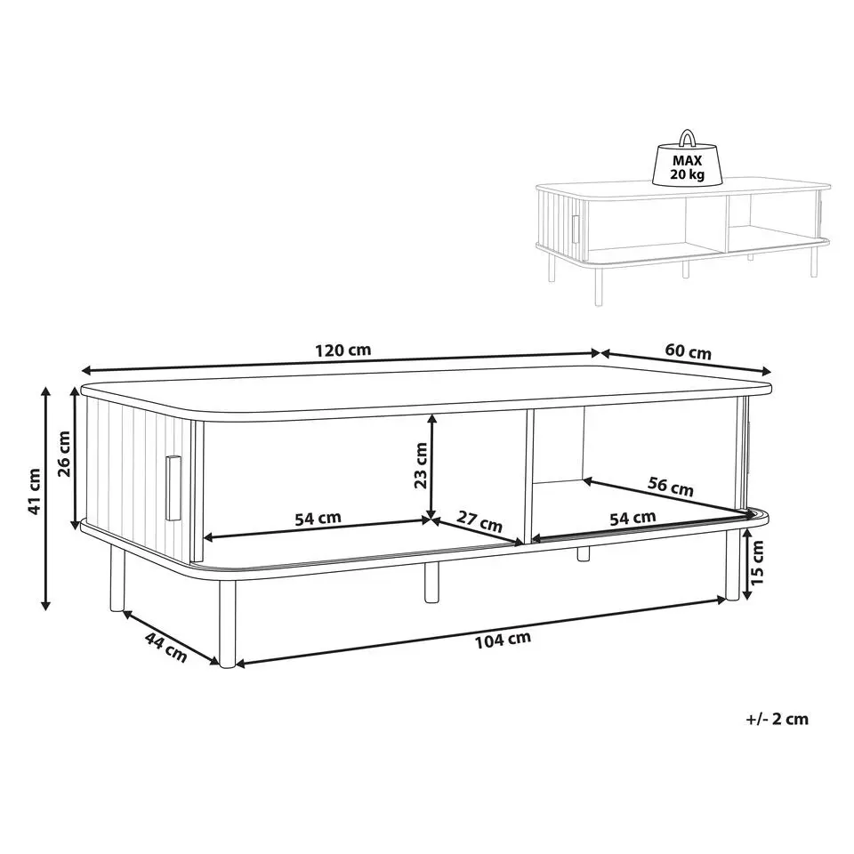 BRADLEY - Salontafel - Lichthout/Zwart - MDF