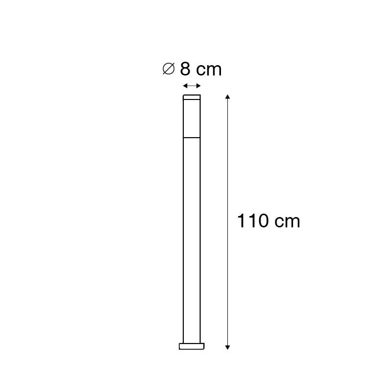 Buitenlamp paal staal 110 cm IP44 - Rox met grondpin en kabelmof