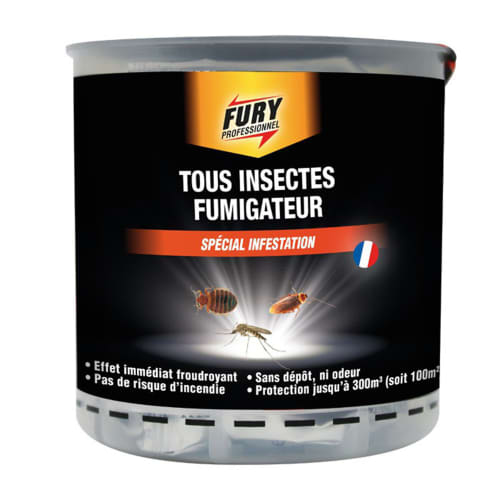 Diffuseur insecticide hydro-réactif Fury Tous Insectes fumigateur 300m³