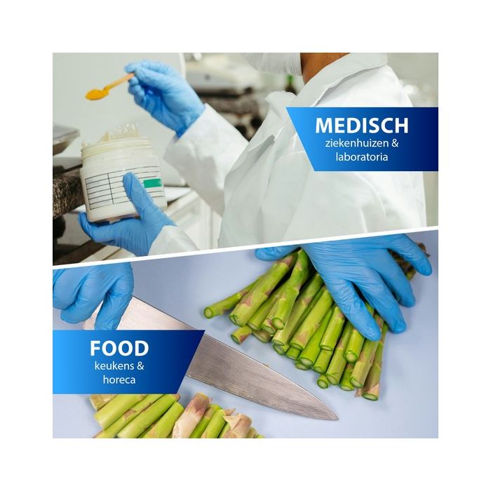 1000st Handschoenen soft nitril Large ongepoederd blauw