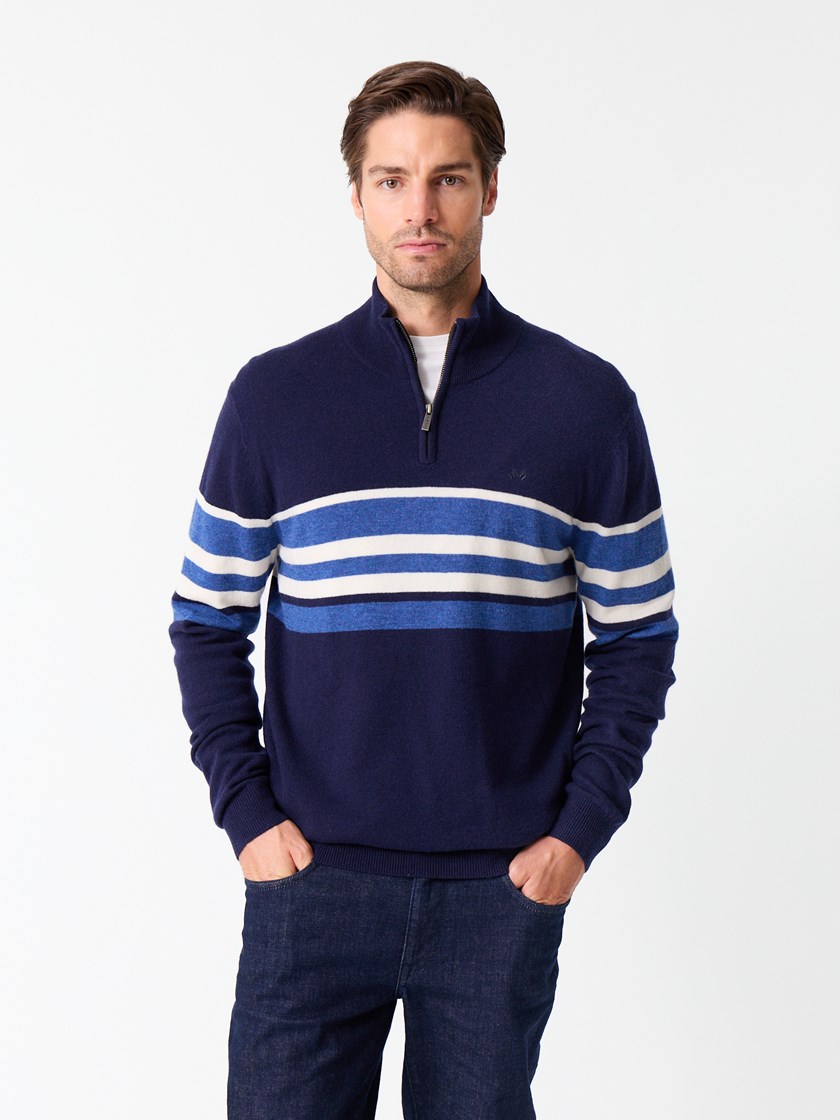 Faustian stripet zipneck Sky Captain