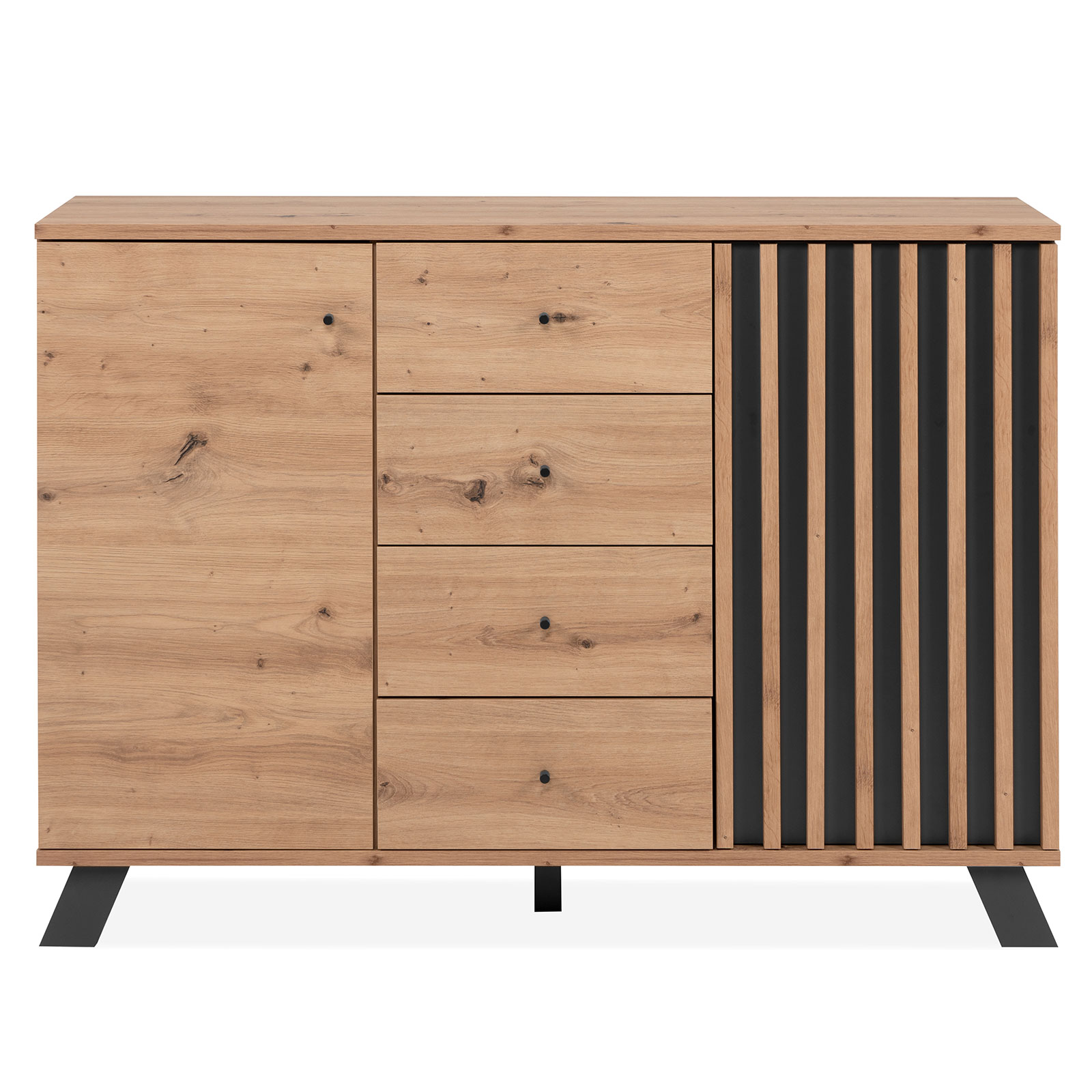 Kommode MEDAN - Artisan Eiche - anthrazit - 118 cm breit