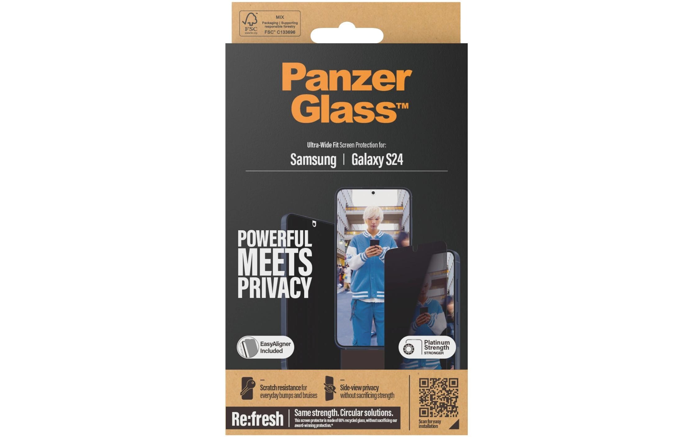 Displayschutz Ultra Wide Fit Privacy Galaxy S24Display-Schutzfolie für das Samsung Galaxy S24 mit Applicator