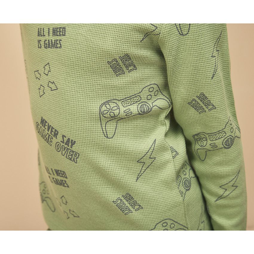 Pyjama 2 pièces imprimé jeux vidéo pour garçon - Vert