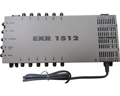 Kathrein EXR 1512 Multiswitch 5 tot 12, satelliet IF-distributiesysteem 1 satelliet 12 abonneeverbindingen
