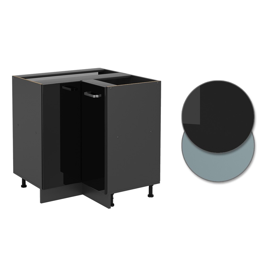 Vicco Eckunterschrank Küchenschrank R-Line Solid Anthrazit Schwarz 87 cm modern