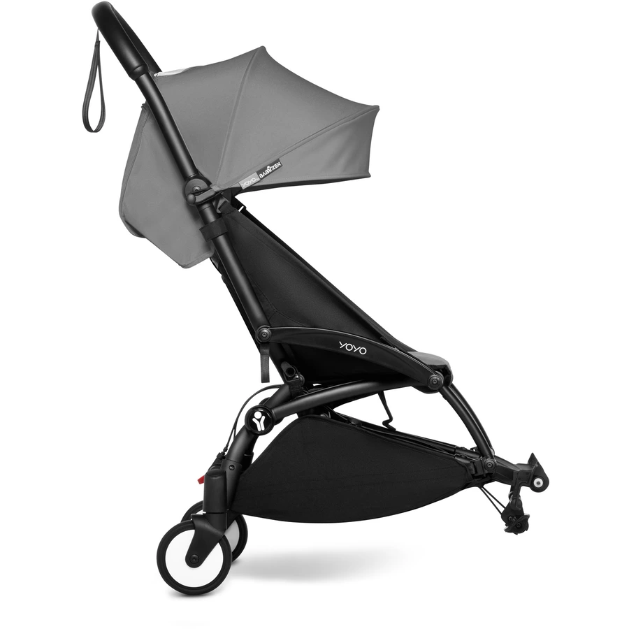 BABYZEN Kinderwagen YOYO 6+ connect Black mit Textilset Grey