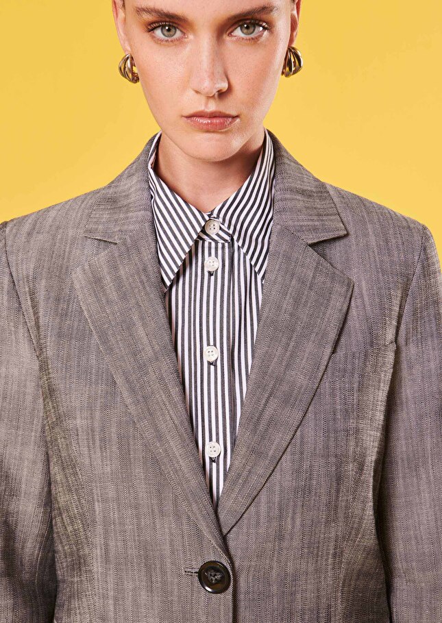 Veste Valerianegris en tissu flammé