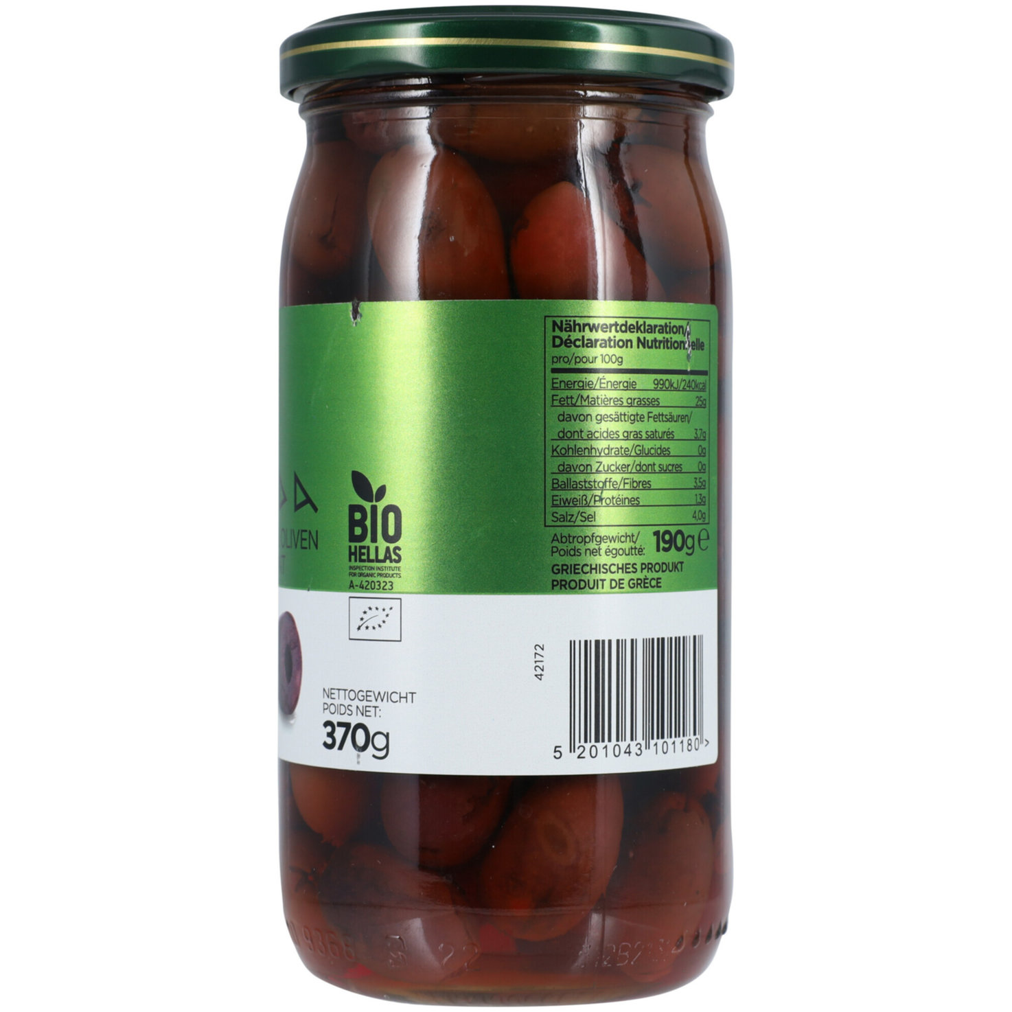 Iliada Bio Kalamata Olives ohne Stein