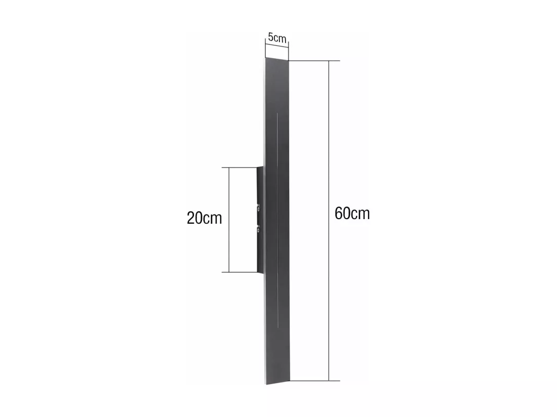 NETTLIFE Applique murale LED Intérieur - Lampe de couloir Moderne 60CM Lampe de salon 20W Lampe de couloir Chambre Noir