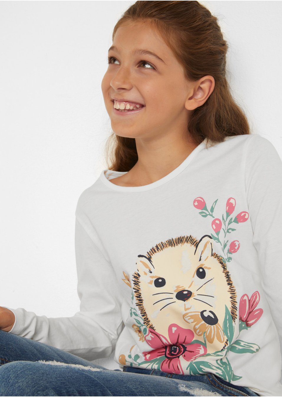 Lot de 2 T-shirts manches longues fille en coton