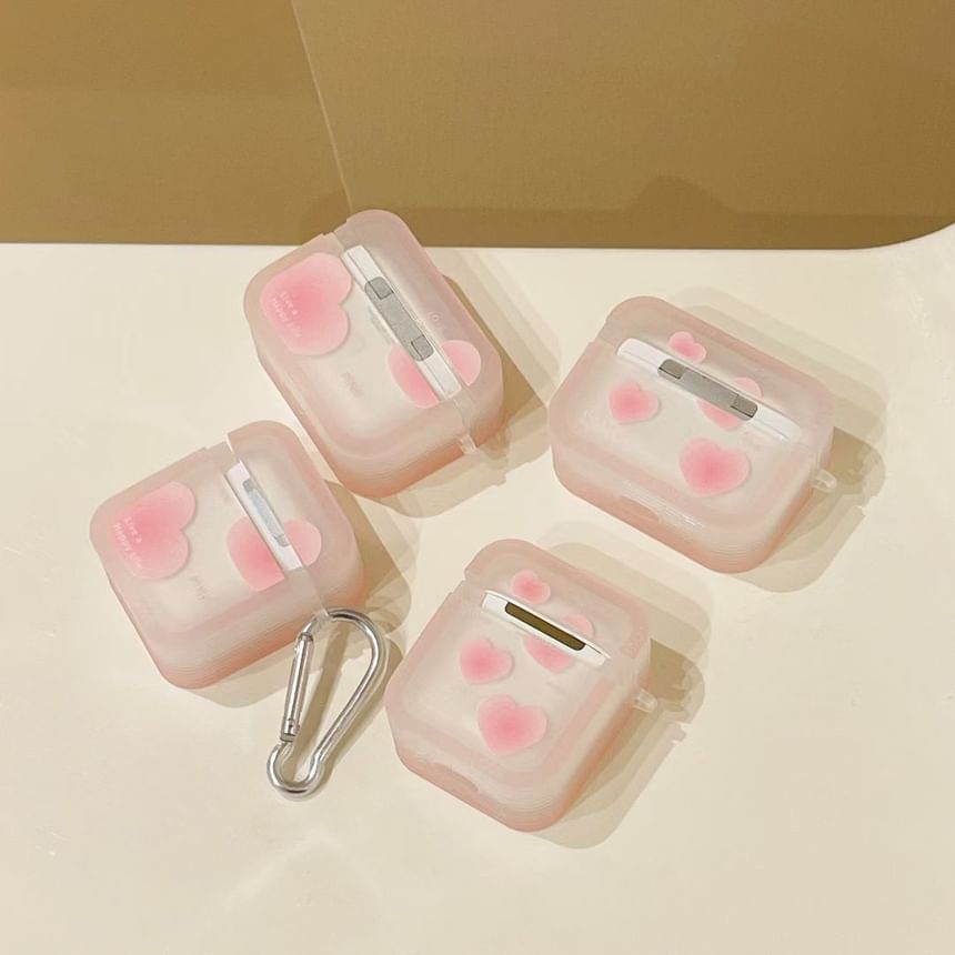 Galeon - Transparante AirPods-hoes met hartjesprint