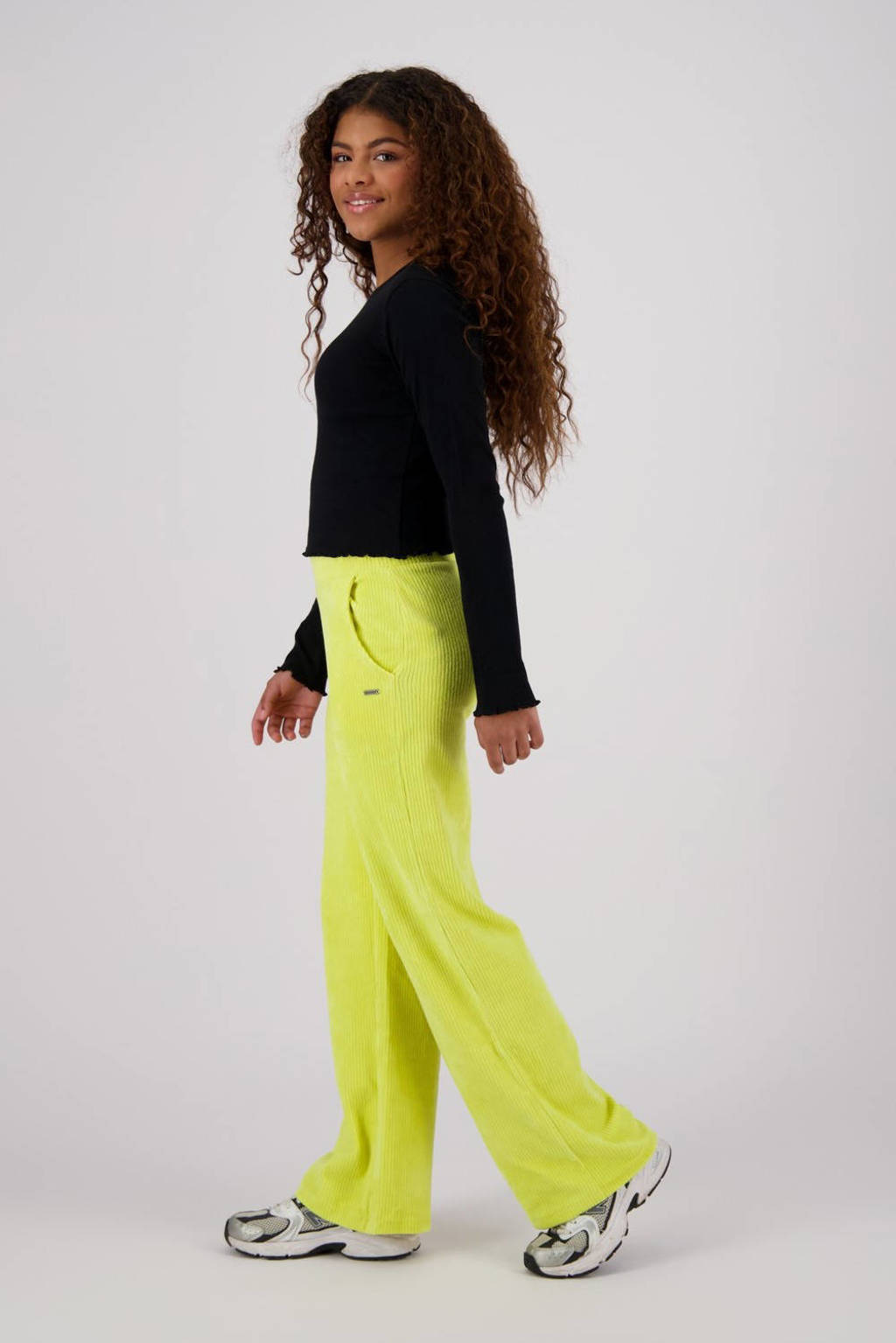 Raizzed wide leg broek Cara felgeel