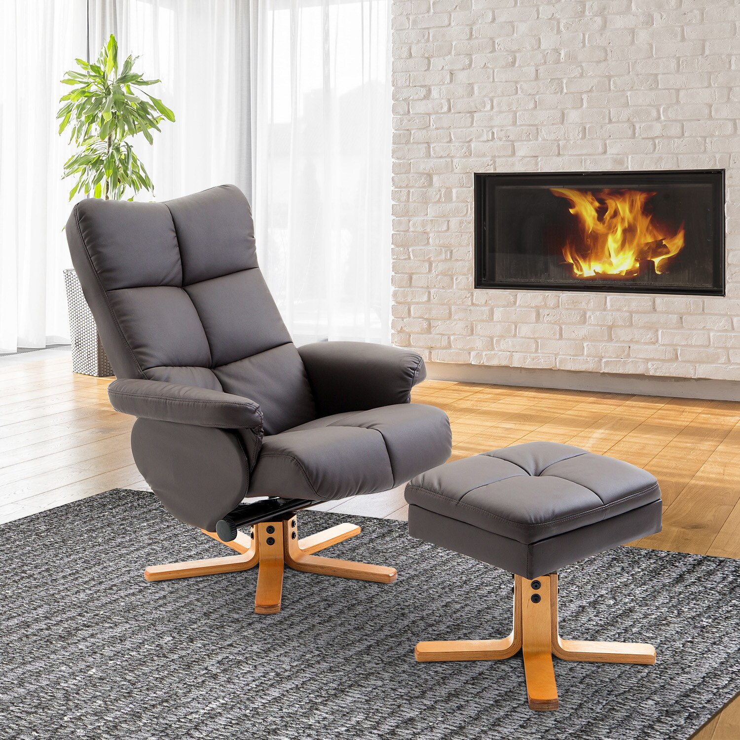 HOMCOM Fernsehsessel mit Hocker