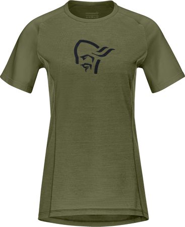 FJØRÅ WOOL SS Damen-Merino-Kurzarmshirt  olive night  S
