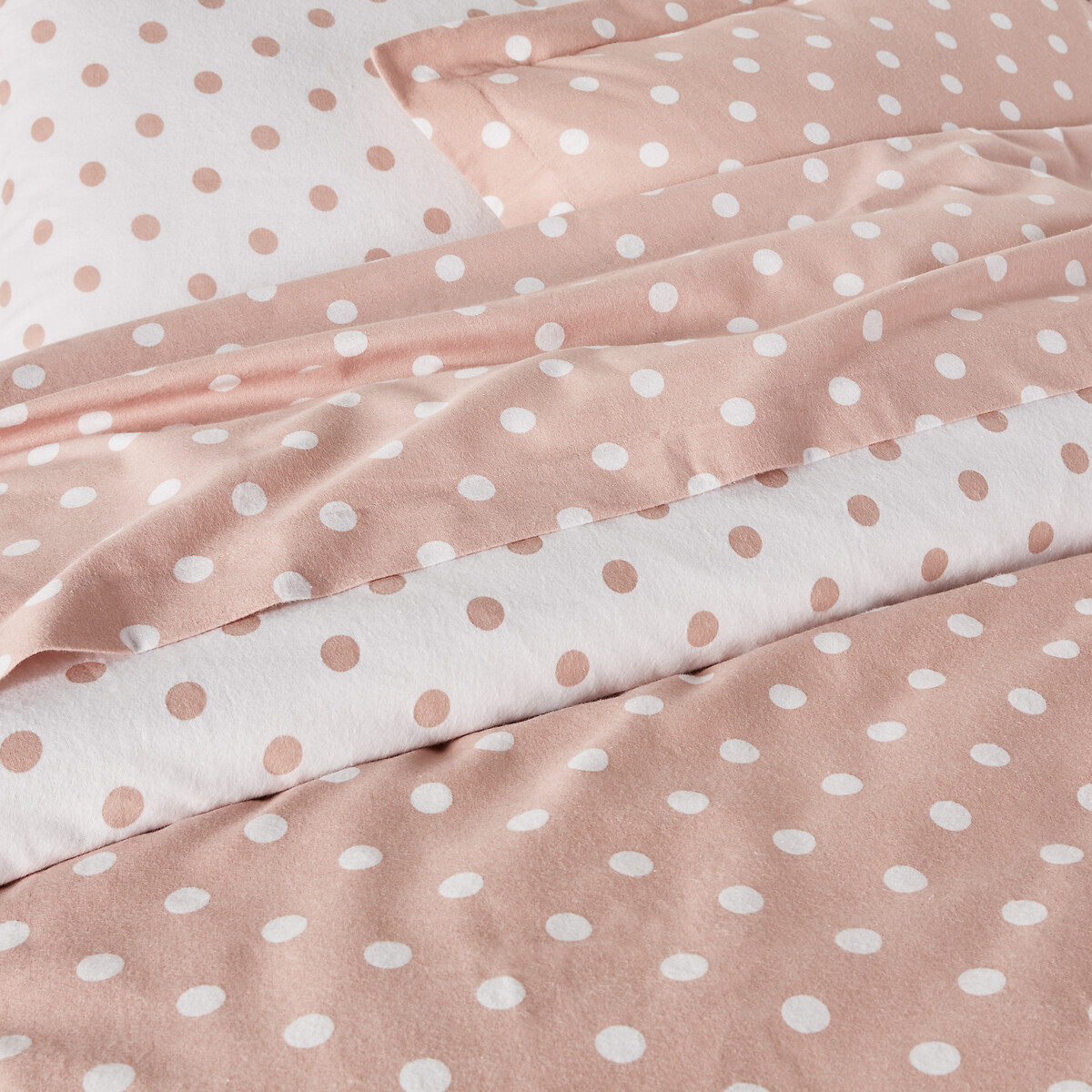 LA REDOUTE INTERIEURS<br>Capa de edredão de flanela com estampado de bolinhas, Clarisse